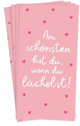 Grafik Werkstatt Taschentücher mit Spruch | Geschenkidee | 10 Stück | Am schönsten bist du, wenn du lächelst