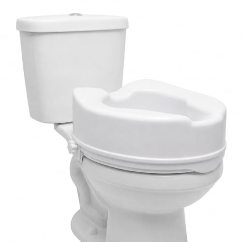Eazy Lunette de toilette surélevée de 15,2 cm sans couvercle, verrouillage sécurisé, pour personnes âgées, adultes handicapés, aide de toilette pour la récupération des hanches, des genoux ou de la