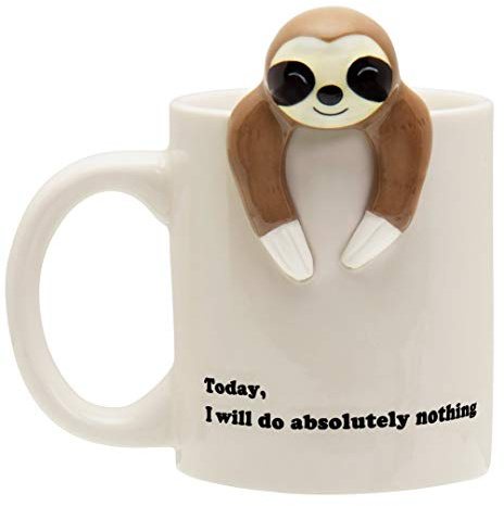 Decodyne Funny Sloth Coffee Mug - Cute Sloth Gifts For Coworkers Women & Men - White Elephant Gifts for Adults, Funny Office Present