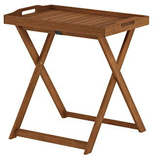Furinno Tioman Small Hardwood Table d'Extérieur, Naturel, 40,13 x 62,23 x 67,56 cm