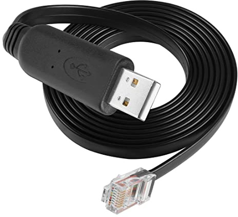 YACSEJAO USB Cable de Consola 1.8M USB 2.0 a RJ45 Macho Serial Cable Plano Compatible con Router/Switch de Cisco, Mac OS, Windows, Linux System