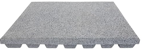 TOPRUBBER Fallschutzplatte 50x50x4 cm Grau Gummiplatte Fallschutzmatte Spielplatzmatte