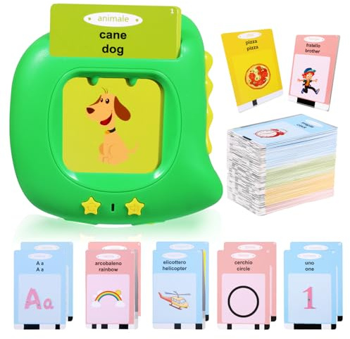 384 Parole Schede Flash Cards Parlanti Italiano Flashcards Parlanti Giocattoli per Bambini 2 3 4 Anni Giochi Educativi Prescolari Giochi Linguaggio per Imparare a Parlare Alfabeto Numeri Colori