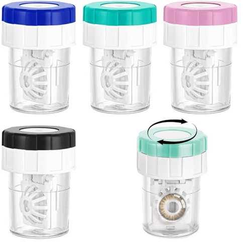 4 contenitori per lenti a contatto, per lenti a contatto, per uso quotidiano a casa, in viaggio, multicolore, Organizer per valigie