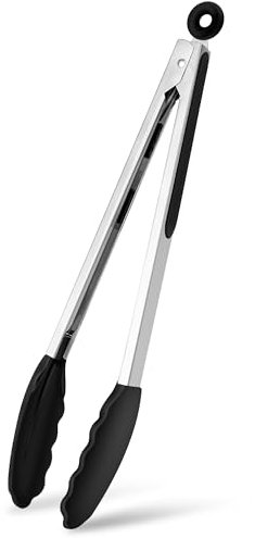 Elalove Pinze da Cucina in Silicone Alimentare 39 cm con Manico Lungo per Grigliare e Cucinare