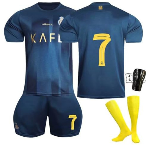 sinirttou Ensemble de Maillot de Football pour Enfant, Maillot de Football en Jersey, T-Shirt et Protège -Tibias, Short pour la Enfant S Vert,Taille:22 (Hauteur: 120-130CM)