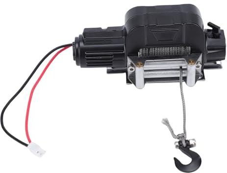 Luocute Treuil de Voiture RC, Alliage Métallique Haute Résistance pour Voiture sur Chenilles RC à L'échelle 1/10 avec Système de Télécommande sans Fil, Compatible avec SCX10 (Black)