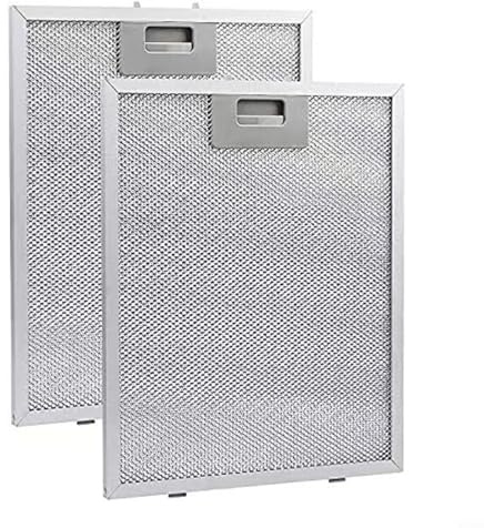 NINMORTH 2 filtri antigrasso in metallo per cappa da cucina, 305 x 267 x 9 mm, eliminazione efficace e filtro antigrasso per cappe da cucina di molte marche