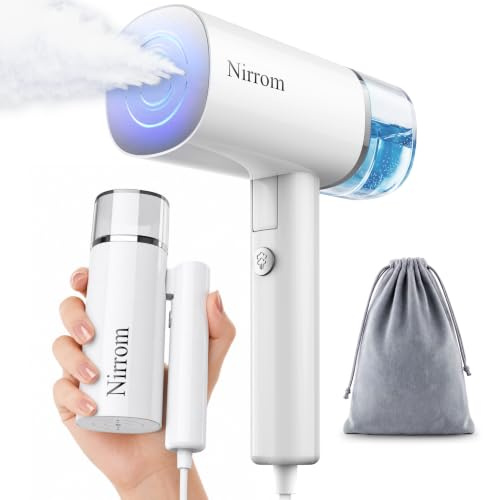 Nirrom Steamer for Clothes, Portable Handheld Garment Steamer & Iron 2 in 1