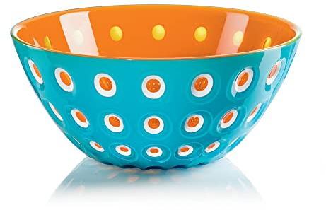 Guzzini - Contenitore 25 cm, in SAN,Azzurro/arancio, LE MURRINE
