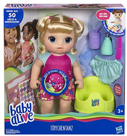 Baby Alive - Töpfchentanz (Blondhaarig), Funktionspuppe - kann sprechen, tanzen und auf das Töpfchen gehen