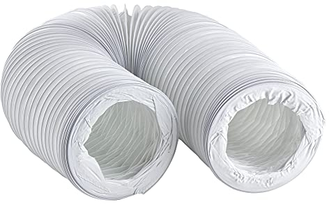 Steinberg14 Weiß 125mm / 3 meters Abluftschlauch PVC Flexibel Schlauch für Klimaanlagen - Dunstabzugshaube - Trockner