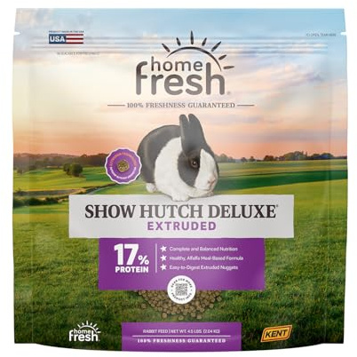 Blue Seal Fresh Show Hutch Deluxe 17 Rabbit Food - Resealable Packaging to Hold in Freshness, Promotes a Healthy Digestive System and Proper Intake - 4.5 LB Bag