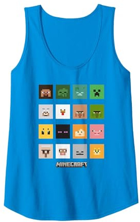 Minecraft Group Shot Animals & Enemies Débardeur, Femme, Saphir, S