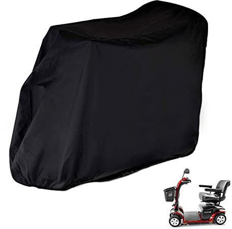 Iptienda Mobility Scooter Cover Large, 170x61x116cm 420D Heavy Duty Mobility Scooter Covers Waterproof Scooters Rain Covers with Windproof Buckles and Drawstring for Outside Storage