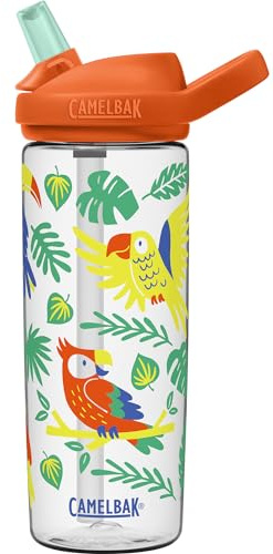CAMELBAK Eddy+ Kids Everyday Wasserflasche – Starkes Fallsicheres Design – BPA-frei – auslaufsicher – spülmaschinenfest – 600 ml, Tropische Vögel