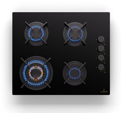 Klarstein Gaskocher 4 Flammig, Einbau-Gaskocher für Innenbereich & Wohnmobil, 8800W Edelstahl-Gaskocher, 4 Flammen Gaskocher, Gasherde mit Snapjet-Brenner, Moderner Einbau Gasherd, LPG Gas Herd