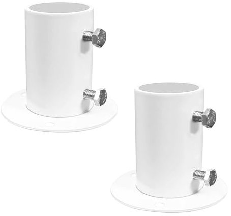Lot de 2 brides d'ancrage pour piscine hors-sol - Brides d'ancrage pour échelle de piscine hors-sol - Brides de pont en acier inoxydable - Blanc - Barre d'extrémité de support - Bride coulée pour