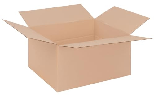 Förpackning vikbara kartonger 570 x 430 x 285 mm brun (yttermått 575 x 435 x 295 mm) variabel höjd vid 140 mm KK 98 1-vågig fraktkartong för stora varor DHL paket DPD GLS Hermes kartonger 75 stycken