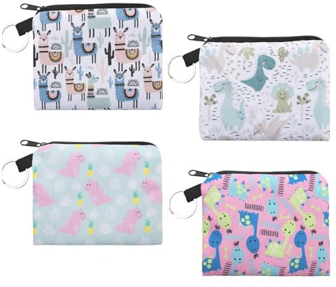 TNSLAND 4 Stück Kindergeldbeutel, Portmonee Kinder, Geldbeutel Kinder, Kinder Portemonnaie Jungen, Geldbeutel Mädchen, Kinderportmonee Jungen kleines Portemonnaie für Hält Kleingeld Münzen Ausweis