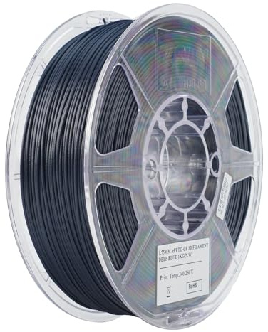 eSUN PETG Filament 1.75mm, PETG-CF Carbonfaser gefülltes PETG Filament, 1KG Spule (2.2 LBS) 3D Druck Materialien für FDM 3D Drucker, Dunkelblau