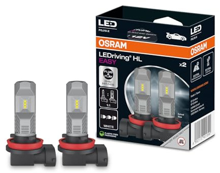 OSRAM LEDriving HL EASY ≜ H8/H11/H16, LED high and low beam lamp, Cool White 6000K, no accessory needed, offroad use only - no ECE, 2 lamps