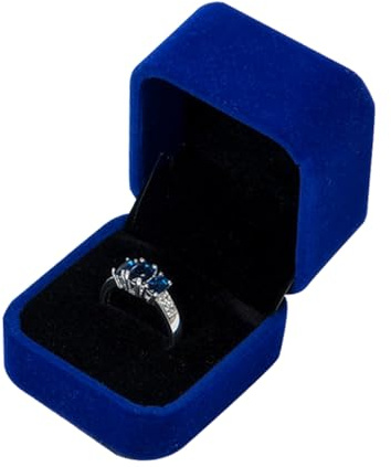 Fadcaer Boîte à bague en velours pour fiançailles, mariage et bijoux – Boîte cadeau pour demande en cérémonie – Convient pour homme et femme (bleu)