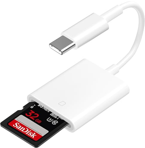 USB C SD Memory Card Reader HUAZHUN USB Type C to SD Card Adapter for iPhone 16 SD Camera Adapter Trail Camera Viewer for iPhone 17 16 15 Pro Max 16 Plus iPad Pro MacBook Air/Pro Galaxy, Plug and Play