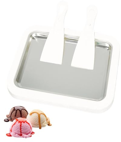 Instant Ice Cream Maker,Rolled Ice Cream Maker, Soft Serve Ice Cream maker,Perfect for Frozen Yogurt, and More! Food grade stainless steel ice cream roll machine for home us (white)