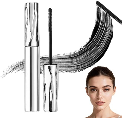 Iron Wand Mascara Black, 2026 New 3D Curling Eyelash Iron Strong Mascara, Washable Metal Brush-Waterproof Mascara, Extra Slim Super Curling, Volumising Eyelashes for Daily or Party Look (1Pcs)