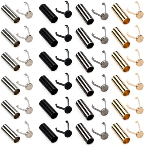 Solvio 24 Pcs Metal Cord End Caps and Rope Stoppers, Rust-Resistant Aglets and Toggle Buttons for Drawstring Cord, Sweatpants, Hoodies, Backpacks and Shoe Lace Ends Replacement Accessories