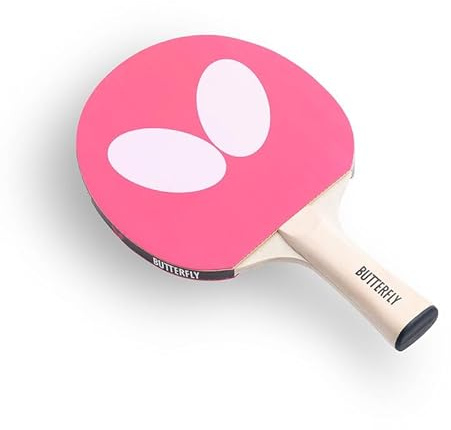 Butterfly LOGO Table Tennis Bat NEW – PINK | Lightweight Ping Pong Racket for Beginners & Leisure Play | Comfortable Grip | Indoor & Outdoor Use