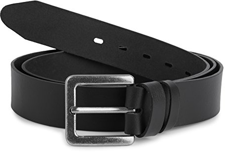 Ladeheid Cinturón de Cuero para Hombre Talla Grande L11(Negro-4, 150 cm x 4 cm (Largo total 167,5 cm))