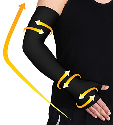 beister Lymphedema Medical Compression Arm Sleeve with Gauntlet for Men & Women (Single), 20-30 mmHg Full Arm Support with Dot Silicone Band, Graduated Compression Arm Brace for Swelling, Arthritis