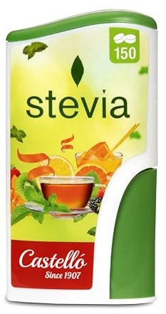 Castello since 1907 Stevia Sweetener Tablets | 150 Tablets/Servings | 1 tablet = 1 teaspoon of sugar | Zero Calorie Sugar Substitute | 0 Calories - Low Glycemic Index - 0 Net Carbohydrates - Keto