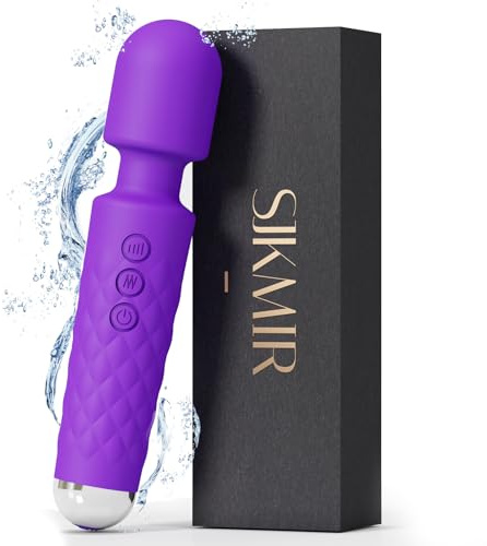 Vibrator, Wand Vibrator Strong Vibrator Wand SJKMIR with 20 Vibration Modes & 8 Speeds, Wands for Adults & Female Vibrator & Wand Massager for Women Quiet Wired (Purple)