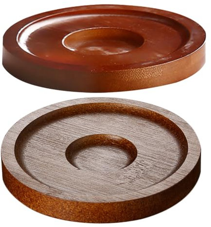Alipis 2pcs Rotating Cup Coaster Round Coasters Round Cup Mats Wine Pad Whiskey Barrel Stave Bourbon Barrel Insulated Hot Pad Hot s Trivet Wooden