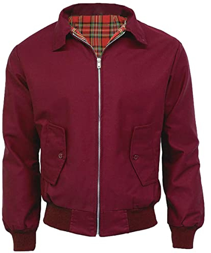 StyleWear Adults Elasticated Cuffs And Waistband Classic Bomber Harrington Jackets Mens Buttons Down Side Pockets Zip Up Front Collard Long Sleeve Bomber Jacket