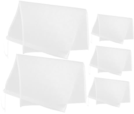 Sosoport 5 Pièces Sacs Filtrants à Maille Fine Réutilisables Avec Cordon Pour Lait De Noix, Jus Maison, Soja Et Vin Filtre à Mailles
