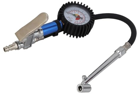 CHICIRIS Misuratore di Gonfiaggio Pneumatici Autobloccante 12 Bar, Misuratore di Pressione Durevole Ad Ampio Raggio con Connettore Rapido per Auto, Camion, Bici, Moto