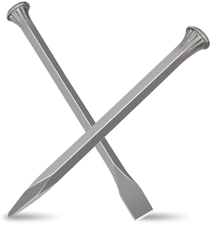 2 PCS Cold Chisel Set, 300mm Flat and Pointed Chisels Rock Cold Steel Chisel 12 Inches Heavy Duty Stone Chisels for Concrete Brick Tile Granite Cement
