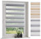 ourdeco® Doppel-Rollo, Duo-Rollo mit Farbverlauf / 70 x 210 cm Sand/lichtdurchlässig, Blickdicht/Farben: Verlauf Braun, Verlauf Sand
