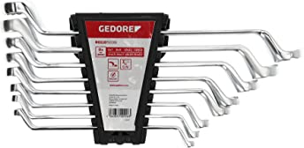 GEDORE red Doppelringschlüssel Satz, Set 8-tlg, SW 6-22 mm, gekröpft, 5degree abgewinkelt, dünn, Schraubenschlüssel, R01105008