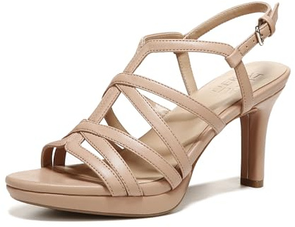 Naturalizer Women's Baylor Heeled Sandal Crème Brulee Beige 7.5 W