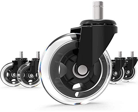 GBL 5 x 11mm Rollen für Bürostühle - Leise & hinterlassen keine Spuren - Schreibtischstuhl Gummirollen - Hartbodenrollen, Stuhlrollen, Gummirollen