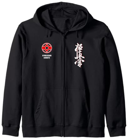 MartialArtsShop Kyokushin Karate Sweat à Capuche Noir Unisex Adulte Hoodie S