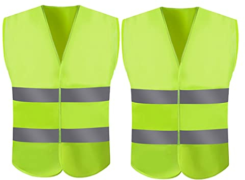 Chedin Gilet Alta visibilità, Giubbotti di Sicurezza Antiforatura, Gilet Antifortunistico di Sicurezza per Autovetture (2p)