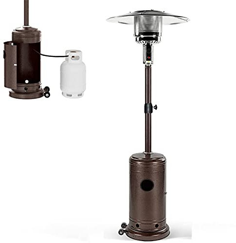 Riscaldatore da Esterno autoportante con Ruota, riscaldatore a propano Regolabile in Altezza Impermeabile, riscaldatore da Giardino da Giardino con Altezza di 7,3 Piedi