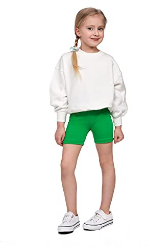hi!mom School Short Leggings for Girls Cotton Rich 1/2 Length Shorts for School Uniform I Over-Knee Baby Kids Cotton Legggings Dancing School Elastic Soft Short Pants, 2-13 Years