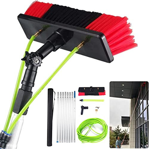 Asta per la Pulizia delle finestre/Spazzola telescopica alimentata ad Acqua/Pulitore Estensibile per tetti di verande Adatto per la Pulizia di Pannelli fotovoltaiciFinestre di Camion, 5 m/16